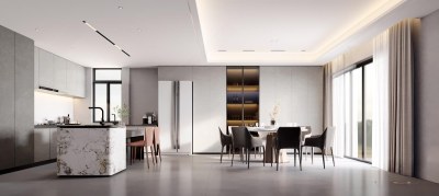 现代餐厅3D模型下载